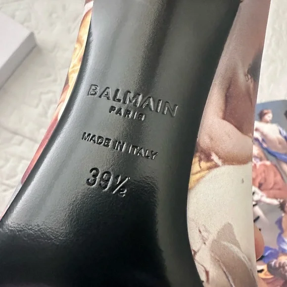 BALMAIN Uria Boots In Smooth Sky Printed Leather - Picture 5 of 7